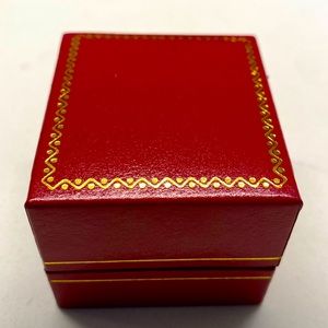 Red ring box. Can be used for either men’s or women’s ring.